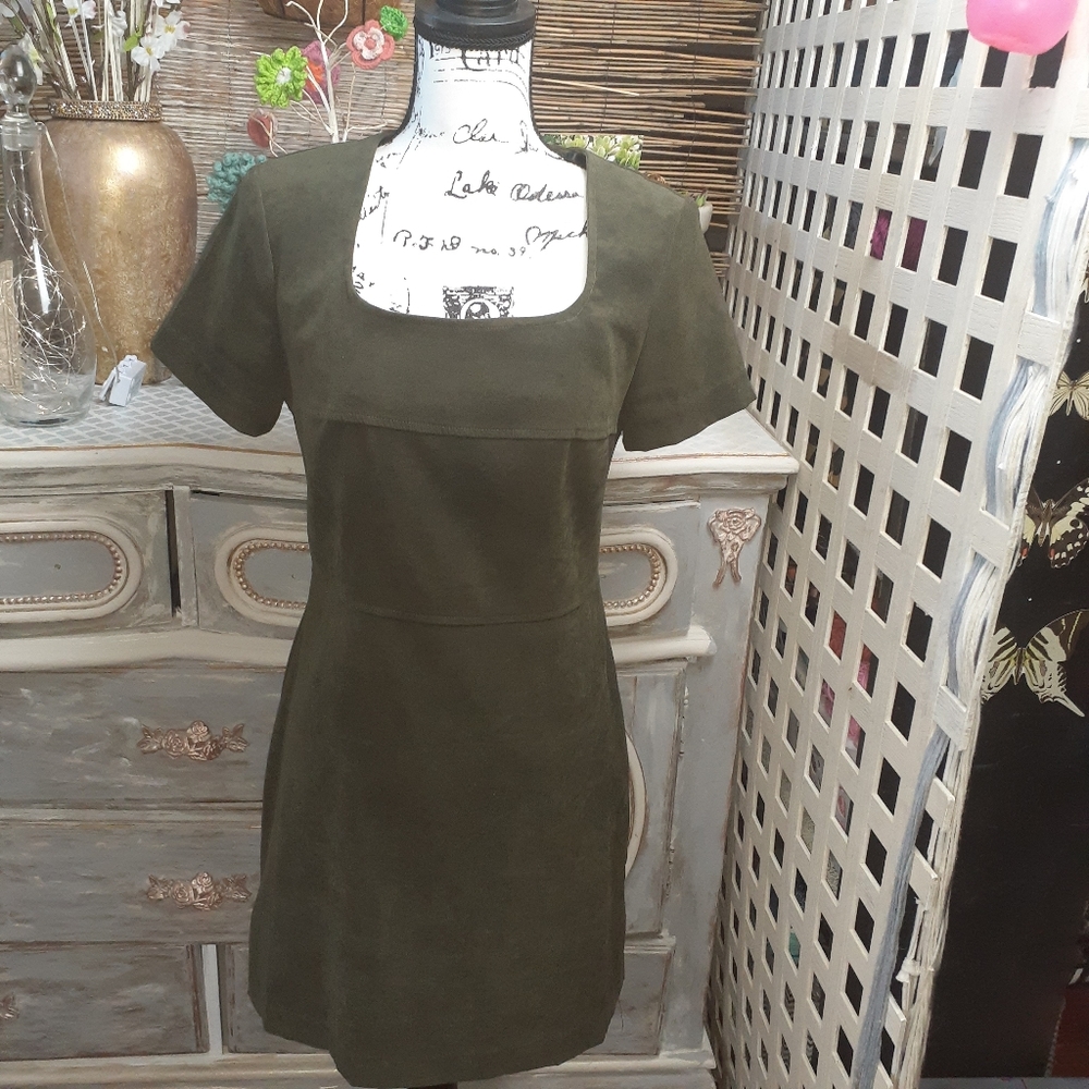 🌟5for20🌟Olive Suede-like Dress